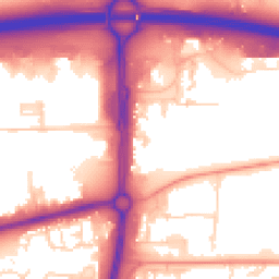 Daytime road noise heatmap for SS13 1BD
