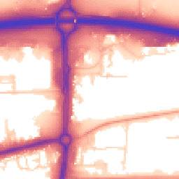 Daytime road noise heatmap for SS13 1EN