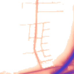 Daytime road noise heatmap for SS13 2HW
