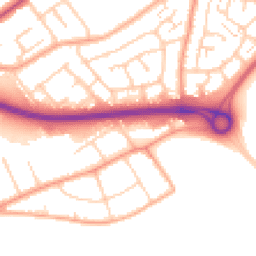 Daytime road noise heatmap for SS17 0BQ