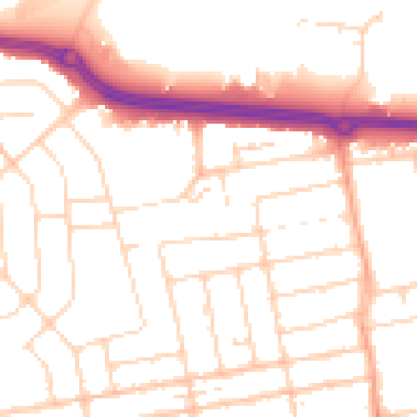 Daytime road noise heatmap for SS2 4AS