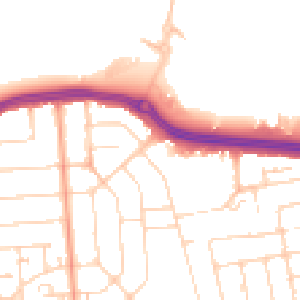 Daytime road noise heatmap for SS2 4BP