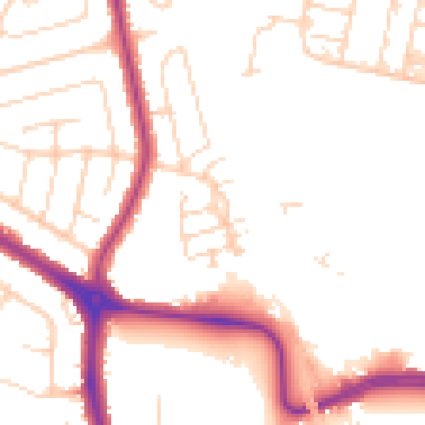 Daytime road noise heatmap for SS2 6BH