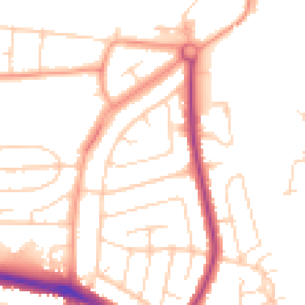Daytime road noise heatmap for SS2 6QX