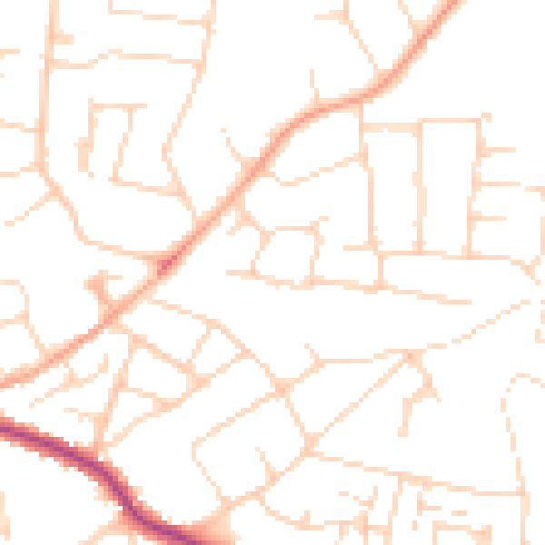 Daytime road noise heatmap for SS5 5DD
