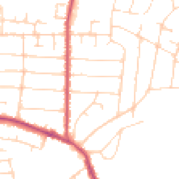 Daytime road noise heatmap for SS7 1DX