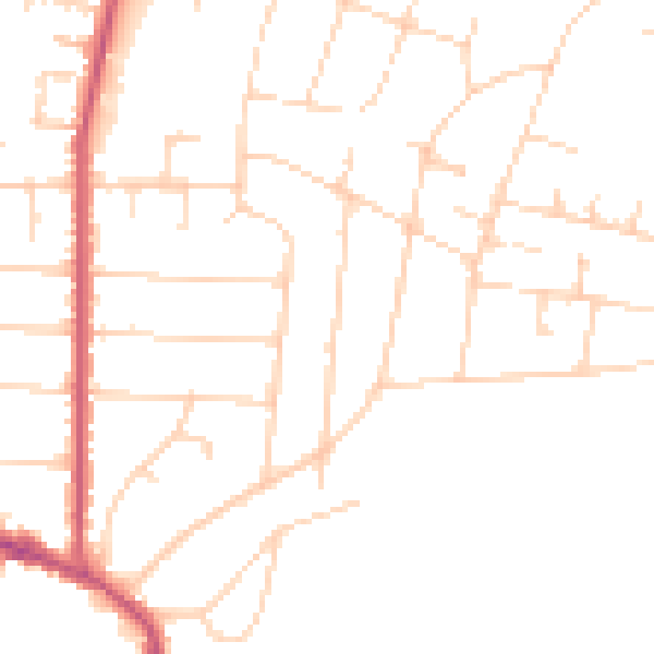 Daytime road noise heatmap for SS7 1EH