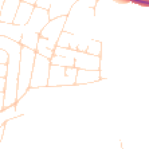 Daytime road noise heatmap for SS7 1HE