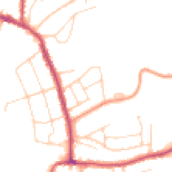 Daytime road noise heatmap for SS7 1JS