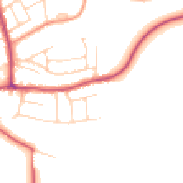 Daytime road noise heatmap for SS7 1NU