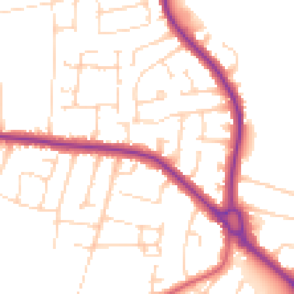 Daytime road noise heatmap for SS7 1RS