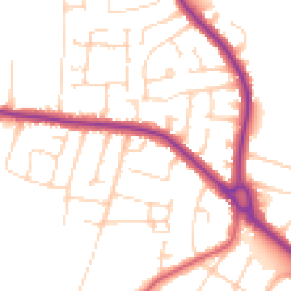Daytime road noise heatmap for SS7 1SE