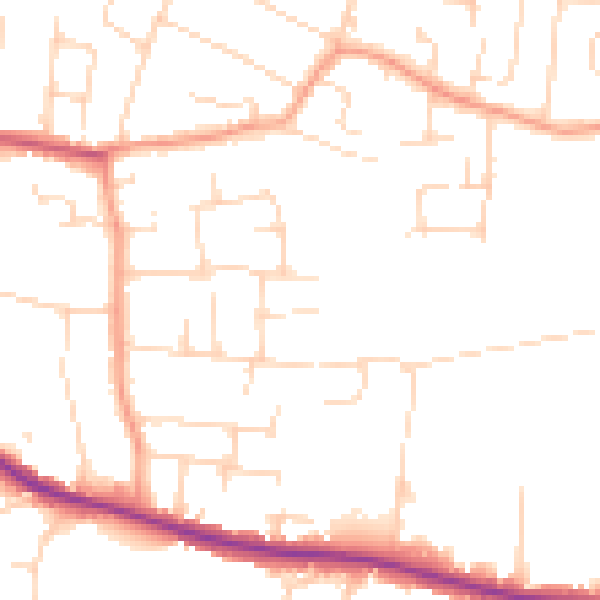 Daytime road noise heatmap for SS7 3BJ
