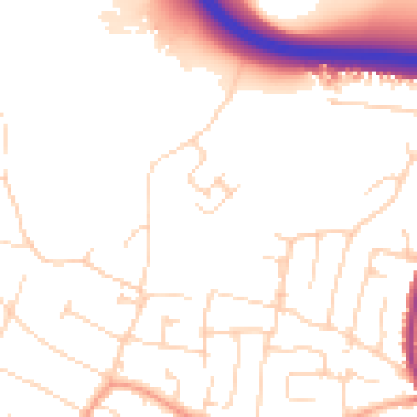 Daytime road noise heatmap for SS7 3LU