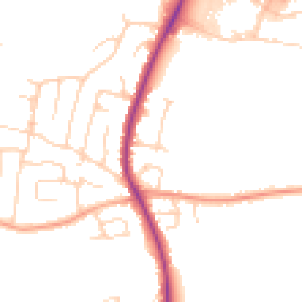 Daytime road noise heatmap for SS7 3SX