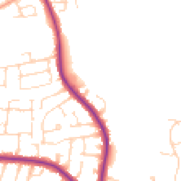 Daytime road noise heatmap for SS7 3YZ