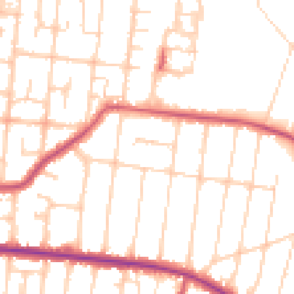 Daytime road noise heatmap for SS7 4AQ