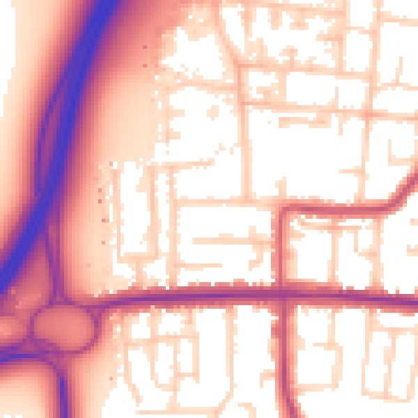 Daytime road noise heatmap for SS7 4DL