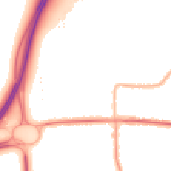 Night-time road noise heatmap for SS7 4DL