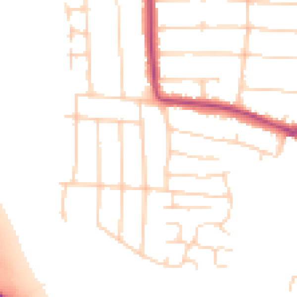 Daytime road noise heatmap for SS7 5DA