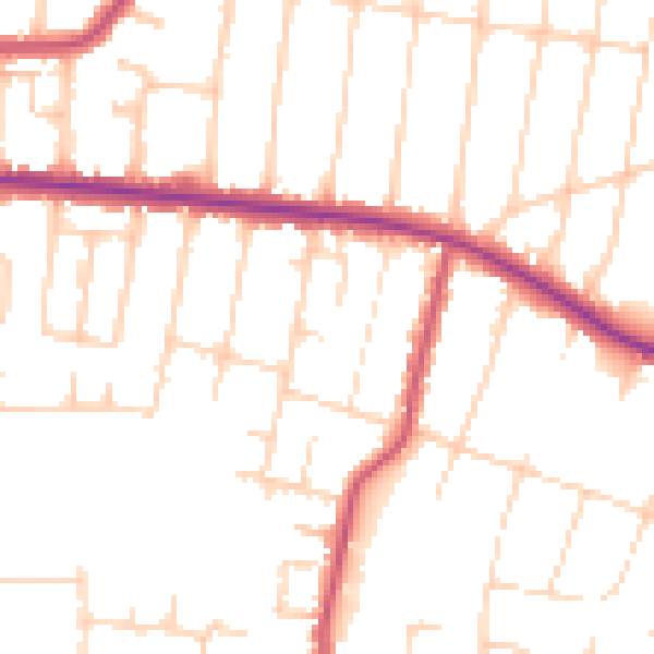 Daytime road noise heatmap for SS7 5XQ