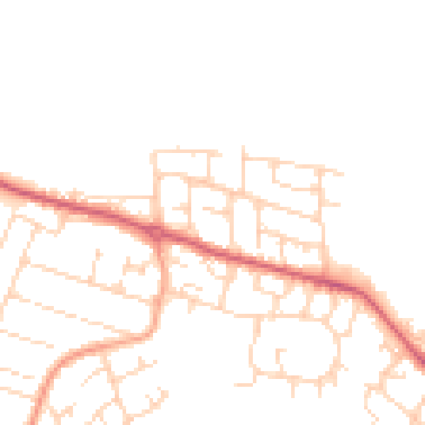 Daytime road noise heatmap for SS8 9NU