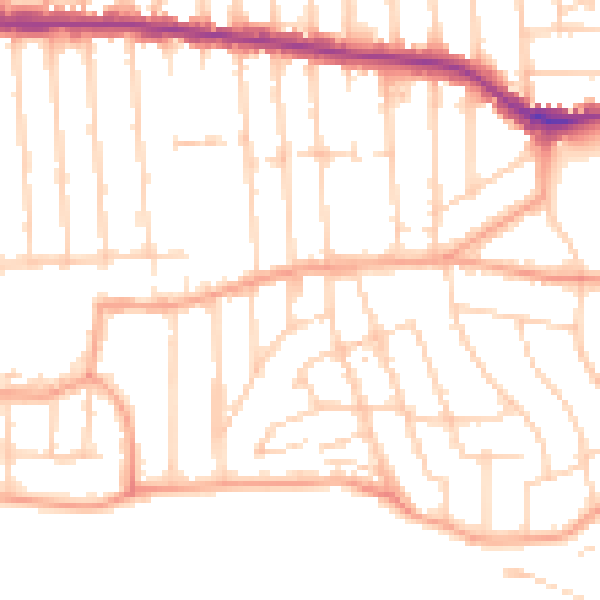 Daytime road noise heatmap for SS9 1DA