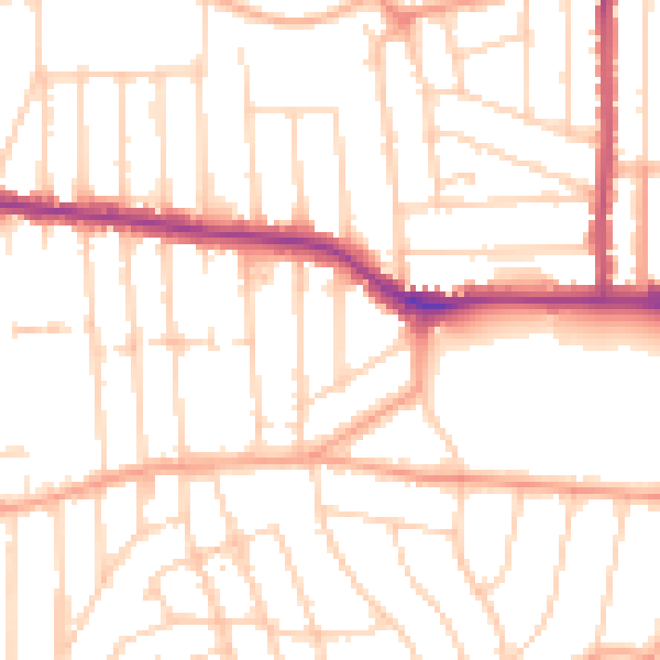 Daytime road noise heatmap for SS9 1LA
