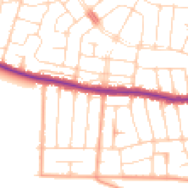 Daytime road noise heatmap for SS9 2QN