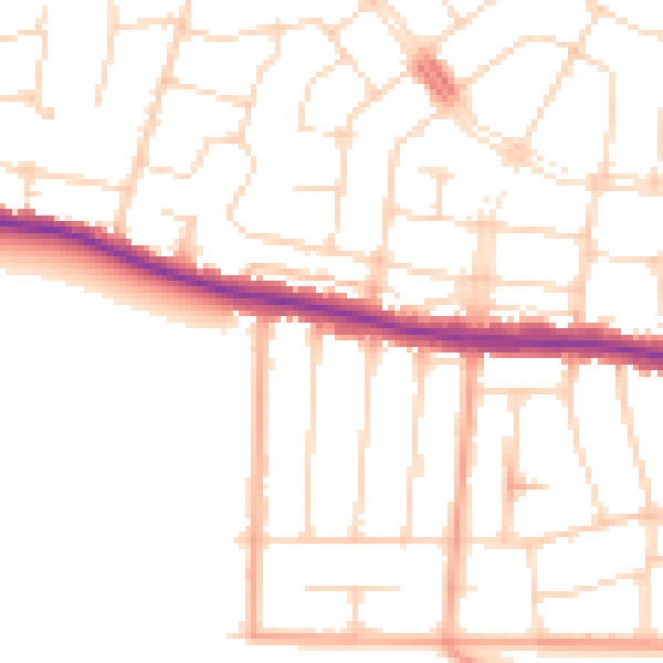 Daytime road noise heatmap for SS9 2QP