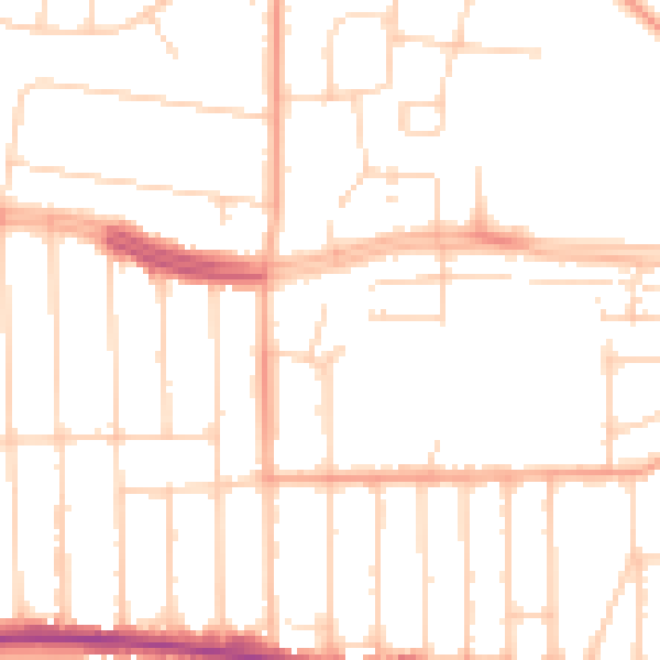 Daytime road noise heatmap for SS9 3DY