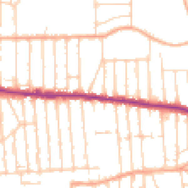 Daytime road noise heatmap for SS9 3JP