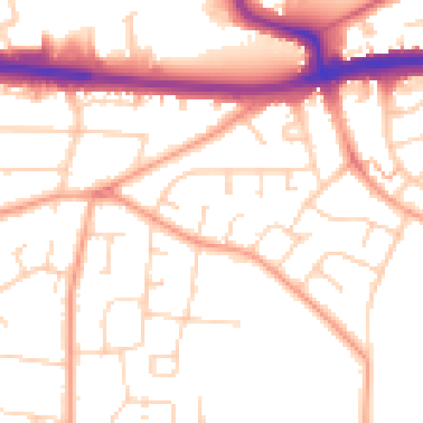 Daytime road noise heatmap for SS9 4AS
