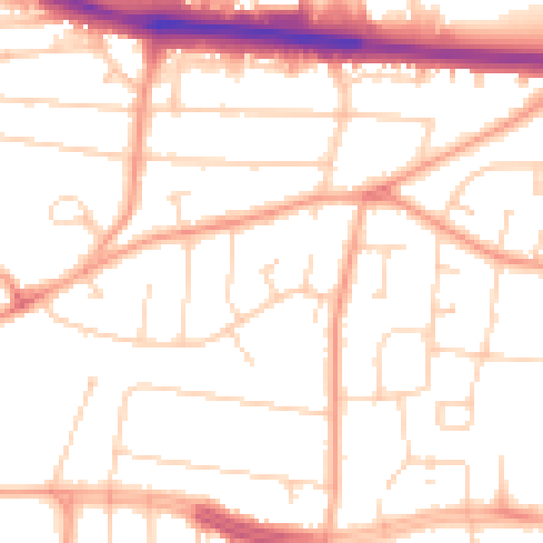 Daytime road noise heatmap for SS9 4NU