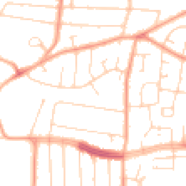 Daytime road noise heatmap for SS9 4NW
