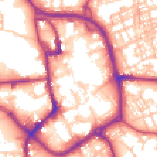 Daytime road noise heatmap for ST1 1DE