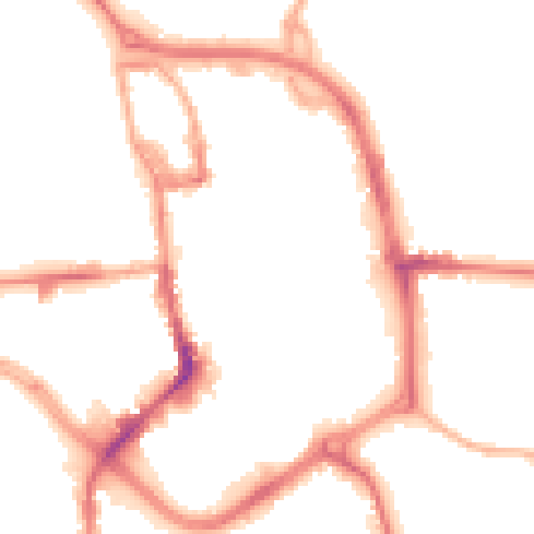 Night-time road noise heatmap for ST1 1DE