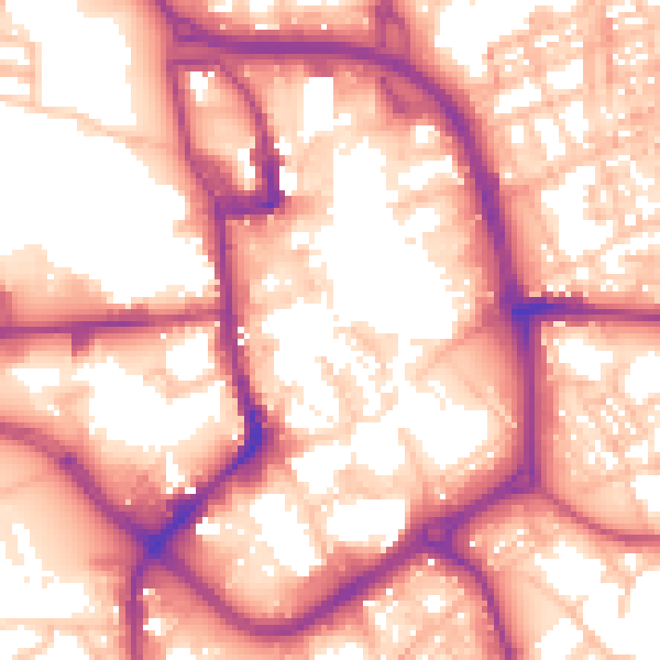 Daytime road noise heatmap for ST1 1DG