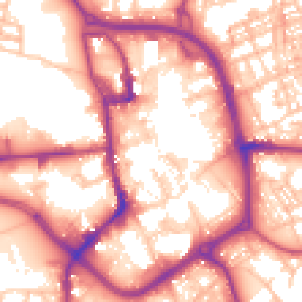Daytime road noise heatmap for ST1 1DH