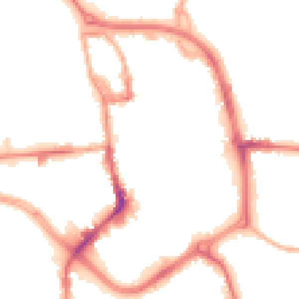 Night-time road noise heatmap for ST1 1DH