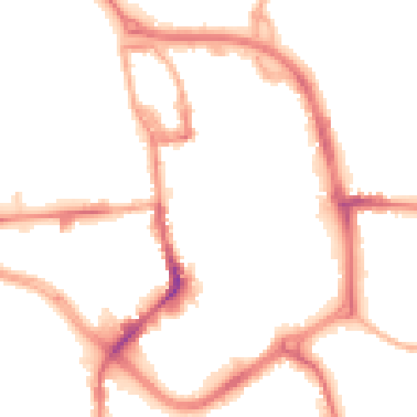 Night-time road noise heatmap for ST1 1DL