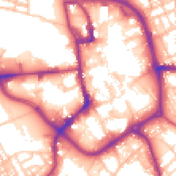 Daytime road noise heatmap for ST1 1EB
