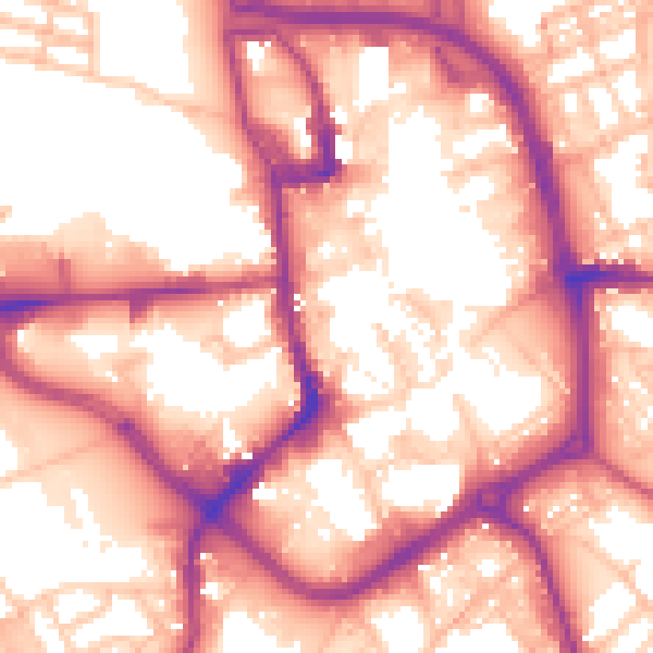 Daytime road noise heatmap for ST1 1EE
