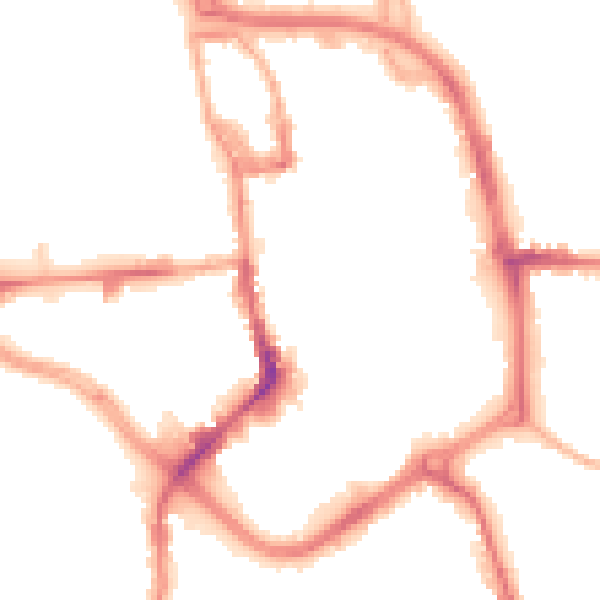 Night-time road noise heatmap for ST1 1EG