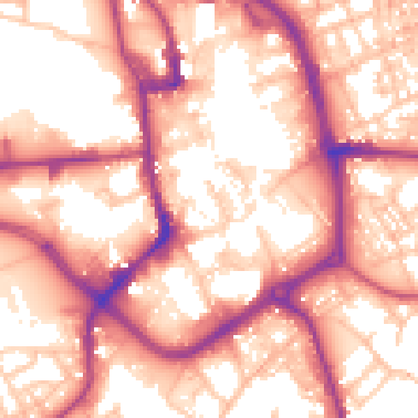 Daytime road noise heatmap for ST1 1ER