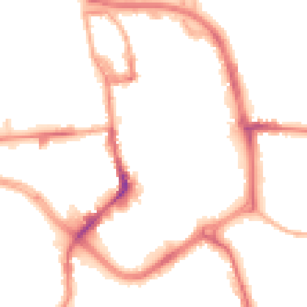 Night-time road noise heatmap for ST1 1HE
