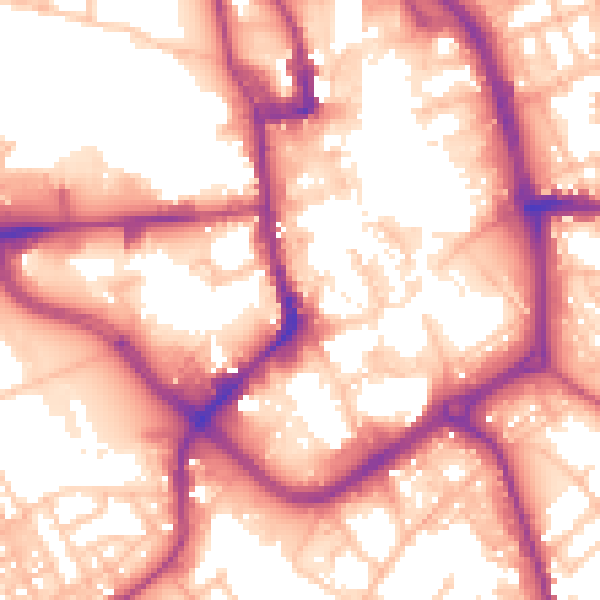Daytime road noise heatmap for ST1 1HX