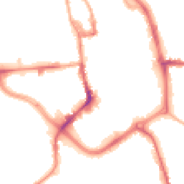Night-time road noise heatmap for ST1 1HX