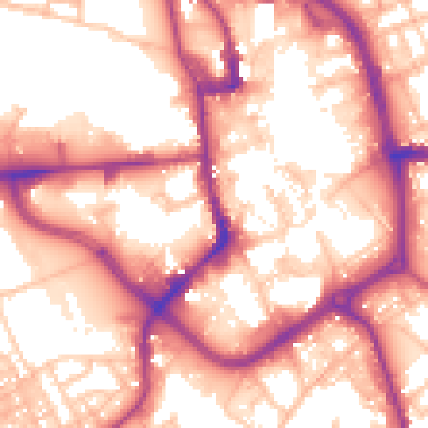 Daytime road noise heatmap for ST1 1JA