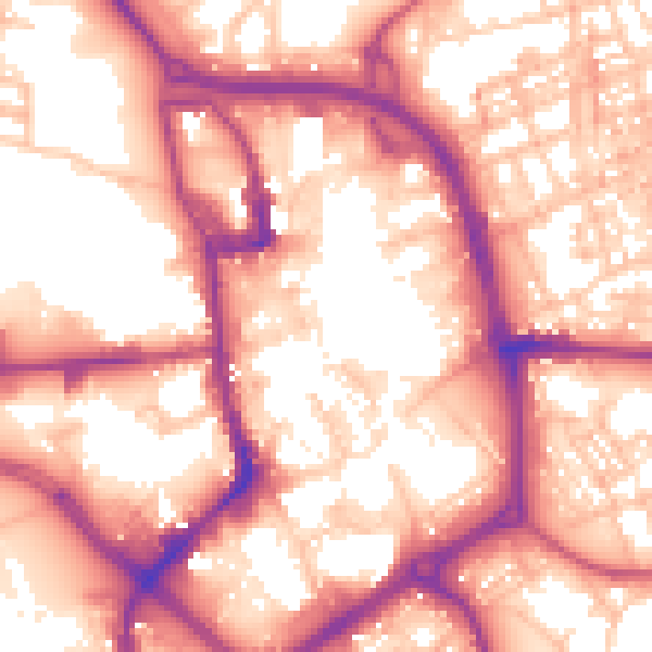 Daytime road noise heatmap for ST1 1JB